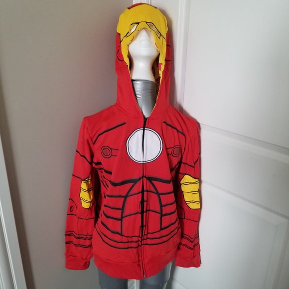 Marvel Iron Man Zip Up Hoodie with Mask Hood - Picture 6 of 10